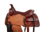 Brown Tooled Leather Western Saddle for Horses