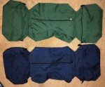 3-Compartment Nylon Saddle Bags in Green or Blue