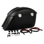 Matte Black Saddle Bags with Electronic Latch for Chieftain