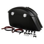Matte Black Saddle Bags with Electronic Latch for Chieftain