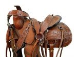 Tooled Leather Trail Saddle with Pleasure Basket
