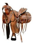 Tooled Leather Trail Saddle with Pleasure Basket