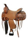 Tooled Leather Trail Saddle with Pleasure Basket