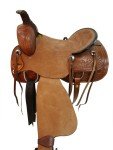 Tooled Leather Trail Saddle with Pleasure Basket