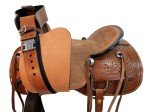 Tooled Leather Trail Saddle with Pleasure Basket