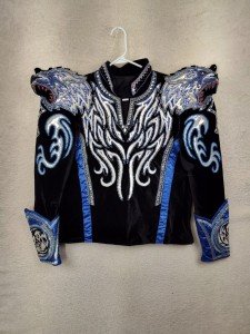 Black Silver Horse Show Jacket for Western Riding