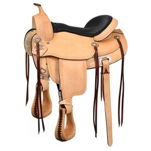 Tan 16" Hilason Leather Western Trail Saddle