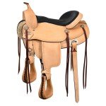Tan 16" Hilason Leather Western Trail Saddle