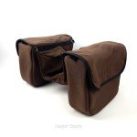 Brown Leather Insulated Nylon Hiking Saddle Bag
