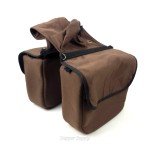 Brown Leather Insulated Nylon Hiking Saddle Bag