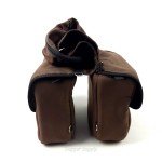 Brown Leather Insulated Nylon Hiking Saddle Bag