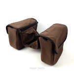 Brown Leather Insulated Nylon Hiking Saddle Bag
