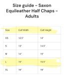 Saxon Equi Leather Half Chaps for Horse Riding