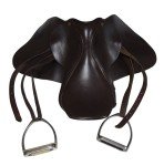 Vintage 15" Riding Saddle with Stirrups