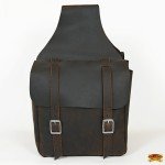 Rustic Brown Soft Leather Saddle Bag for Hiking