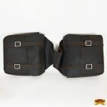 Rustic Brown Soft Leather Saddle Bag for Hiking