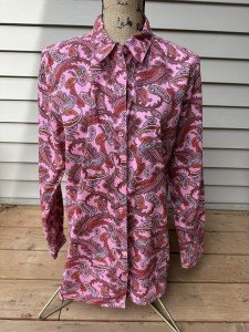 Ladies' Tall Pink Red Paisley Western Shirt