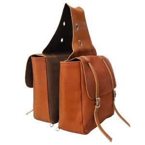 Western Leather Saddle Bag for Trail Hiking