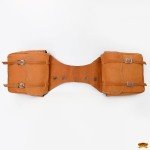 Tan Soft Leather Saddle Bag for Hiking