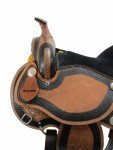 Brown Tooled Leather Western Trail Saddle Set