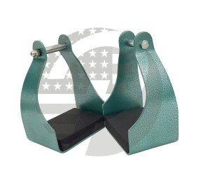 Green Aluminum Trail Stirrups for Endurance Riding