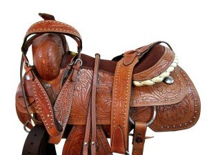 Floral Tooled Leather Tack Set for Hiking