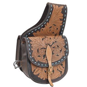 Brown Leather Saddle Bag for Hiking Adventures