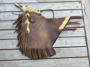 Custom Western Leather Riding Chinks for Horseback