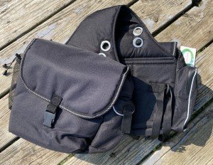 Insulated Black Nylon Saddle Bags with Pockets