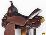 HILASON American Leather Barrel Racing Saddle