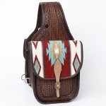 Brown Leather Saddle Bag for Hiking and Equestrian