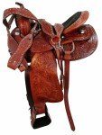 Western Trail Floral Tooled Leather Saddle 15-18