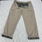 Men's Cargo Pants with Flannel Lining - Beige