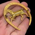 Brass Vintage Horseshoe Pin for Horse Lovers