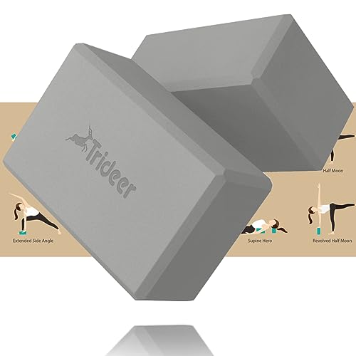 Trideer Gray Yoga Blocks - 2 Pack