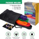 Resistance Bands, Pull Up Assist Bands - Workout Bands, Eexercise Bands, Long Resistance Bands Set for Working Out, Fitness, Training, Physical Therapy for Men Women - Multicolor