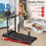 Compact Foldable Treadmill with Desk and 9% Incline