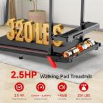 Compact Foldable Treadmill with Desk and 9% Incline