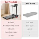 Compact Foldable Treadmill with Desk and 9% Incline