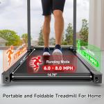 Compact Foldable Treadmill with Desk and 9% Incline