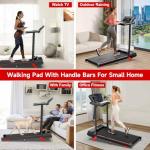 Compact Foldable Treadmill with Desk and 9% Incline