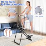 Stair Stepper & Ab Machine by SEWD, 2-in-1 Cardio Workout Equipment with Adjustable Handlebar & Large Pedals, 90% Pre-Assembled Fitness Equipment, Quickly Switch from Stepper to Abdominal Machine