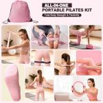 TSPFUI Pilates Ring Kit for Women,Pilates Equipment with Pilates Ring and Ball, 5 Resistance Bands,Yoga Block,Workout Guide Included，Full-Body Pilates Workout Equipment Suitable for Beginners