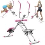 KINMAC 2 in 1 Stair Stepper & Ab Workout Machine - Multi-Function Trainer-Upgrade High-Efficiency Stairmaster & Ab Trainer Machine Full-Body Exercise Equipment for Home Gym Exercise -White Pink