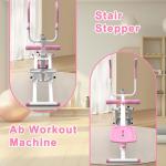 KINMAC 2 in 1 Stair Stepper & Ab Workout Machine - Multi-Function Trainer-Upgrade High-Efficiency Stairmaster & Ab Trainer Machine Full-Body Exercise Equipment for Home Gym Exercise -White Pink