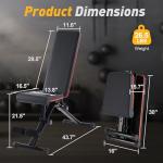 NEWBULIG Adjustable Weight Bench for Home Gym, Foldable Incline Decline Flat Workout Bench for Full Body Exercise, Bench Press and Sit Up Training Equipment, 795 lbs Capacity