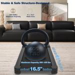 TRAILVIBER Walking Pad Treadmill with 12% 9-Level Auto Incline, 450 lbs Capacity RGB LED Screen, Bluetooth Speaker Under Desk Treadmill, Compact Treadmills for Home Hiking, Black