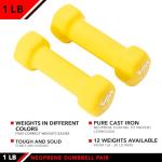 JFIT Neoprene Dumbbell (Set of 2), 1 LBS