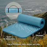 Retrospec Solana Yoga Mat 1" Thick w/Nylon Strap for Men & Women - Non Slip Exercise Mat for Home Yoga, Pilates, Stretching, Floor & Fitness Workouts, Blue Mist