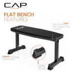 CAP Barbell Flat Weight Bench, Black